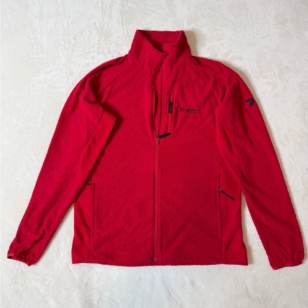 Columbia Titan Pass 3.0 Red Fleece Full-Zip Jacket Men’s Size Large - EUC!